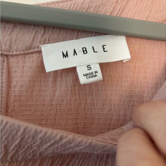 MABLE ROSE COLOR ROMPER FRILLY SIZE S FRINGE HEM PEASANT SLEEVES DEEP POCKETS - Picture 3 of 15